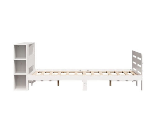 Estructura de cama sin colchón madera de pino blanca 150x200 cm