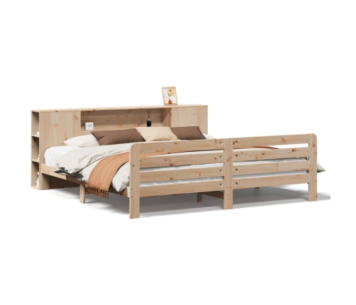 Estructura de cama sin colchón madera maciza de pino 180x200 cm