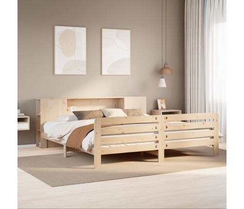 Estructura de cama sin colchón madera maciza de pino 180x200 cm