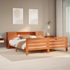 Cama sin colchón madera maciza de pino marrón cera 180x200 cm