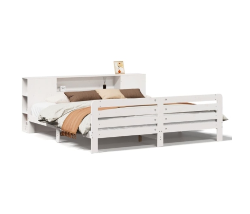 Estructura de cama sin colchón madera maciza blanca 200x200 cm