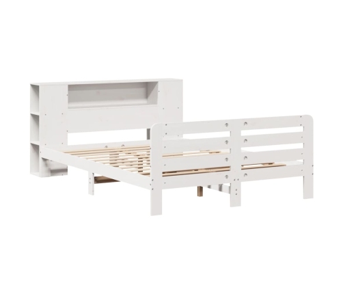 Estructura de cama sin colchón madera de pino blanca 140x190 cm