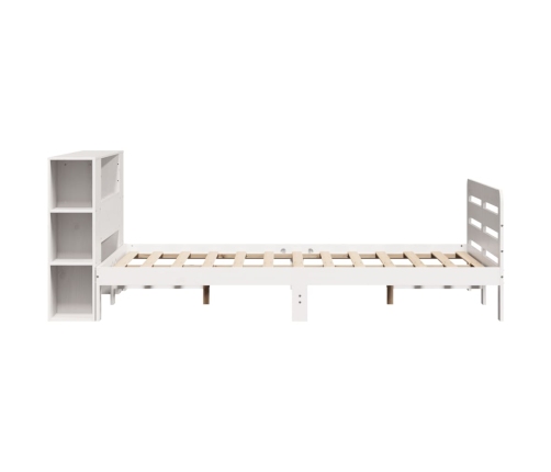 Estructura de cama sin colchón madera de pino blanca 140x190 cm