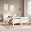 Estructura de cama sin colchón madera de pino blanca 140x190 cm