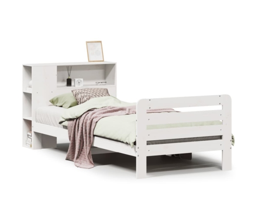 Estructura de cama sin colchón madera de pino blanca 90x200 cm