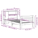 Estructura de cama sin colchón madera de pino blanca 90x200 cm