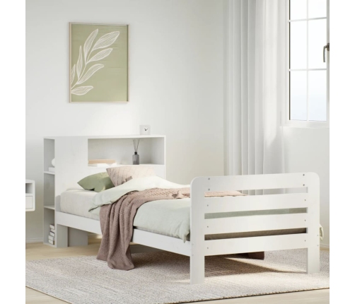 Estructura de cama sin colchón madera de pino blanca 90x200 cm