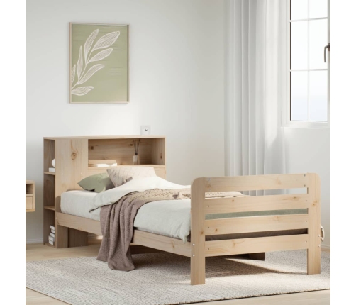 Estructura de cama sin colchón madera maciza de pino 100x200 cm