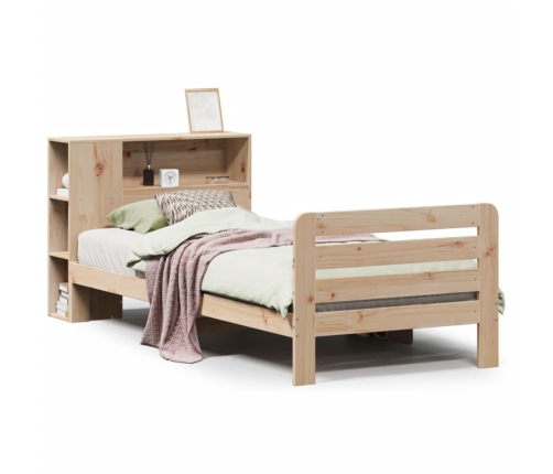 Estructura de cama sin colchón madera maciza pino 75x190 cm