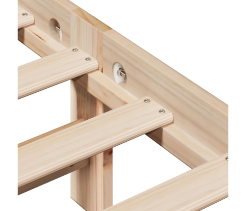 Estructura de cama sin colchón madera maciza pino 75x190 cm