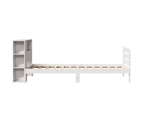 Estructura de cama sin colchón madera maciza blanca 75x190 cm