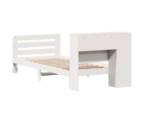 Estructura de cama sin colchón madera maciza blanca 75x190 cm