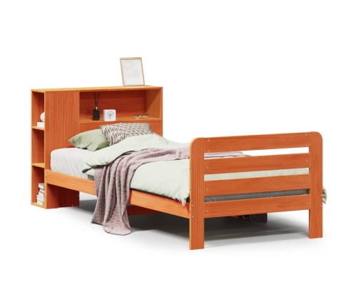 Estructura de cama sin colchón madera maciza marrón 75x190 cm