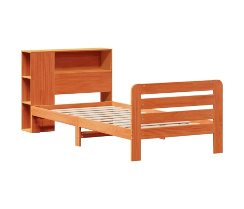 Estructura de cama sin colchón madera maciza marrón 75x190 cm