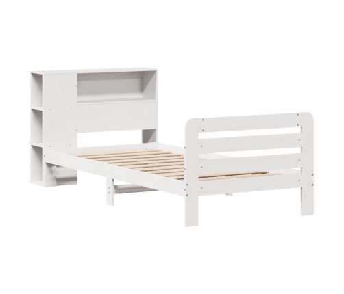 Estructura de cama sin colchón madera maciza blanca 90x190 cm