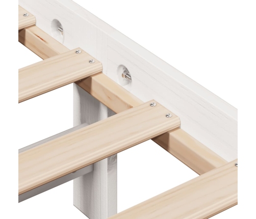 Estructura de cama sin colchón madera maciza blanca 90x190 cm