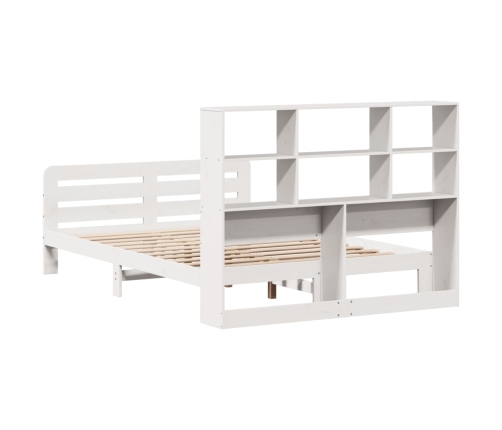 Estructura de cama sin colchón madera de pino blanca 140x200 cm