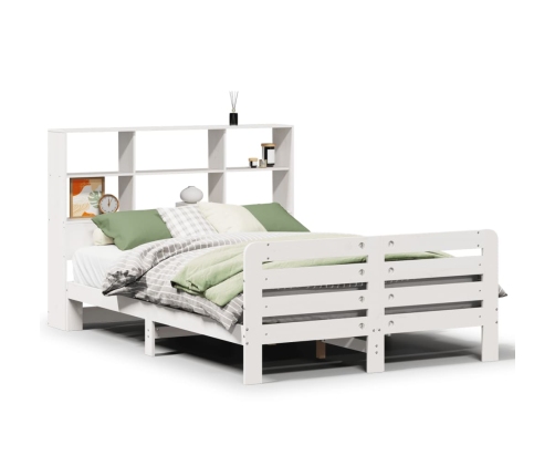 Estructura de cama sin colchón madera de pino blanca 150x200 cm