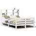 Estructura de cama sin colchón madera de pino blanca 150x200 cm