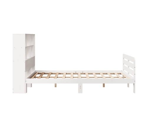 Estructura de cama sin colchón madera de pino blanca 150x200 cm