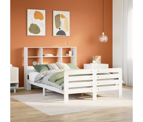 Estructura de cama sin colchón madera de pino blanca 150x200 cm