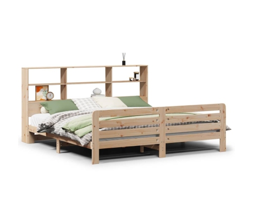 Estructura de cama sin colchón madera maciza de pino 180x200 cm