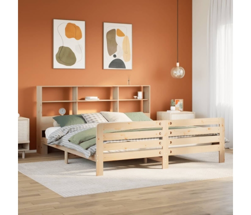 Estructura de cama sin colchón madera maciza de pino 180x200 cm