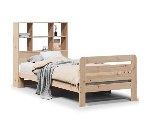 Estructura de cama sin colchón madera maciza pino 75x190 cm