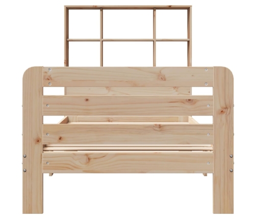 Estructura de cama sin colchón madera maciza pino 75x190 cm