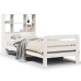 Estructura de cama sin colchón madera maciza blanca 75x190 cm