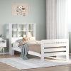 Estructura de cama sin colchón madera maciza blanca 75x190 cm