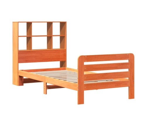 Estructura de cama sin colchón madera maciza marrón 75x190 cm