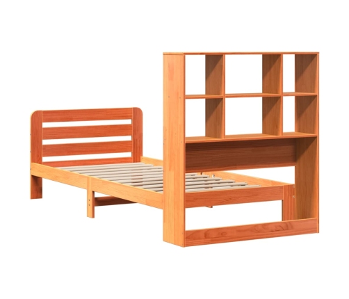 Estructura de cama sin colchón madera maciza marrón 75x190 cm