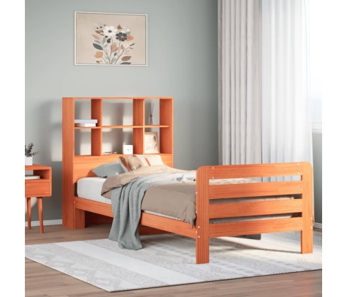 Estructura de cama sin colchón madera maciza marrón 75x190 cm