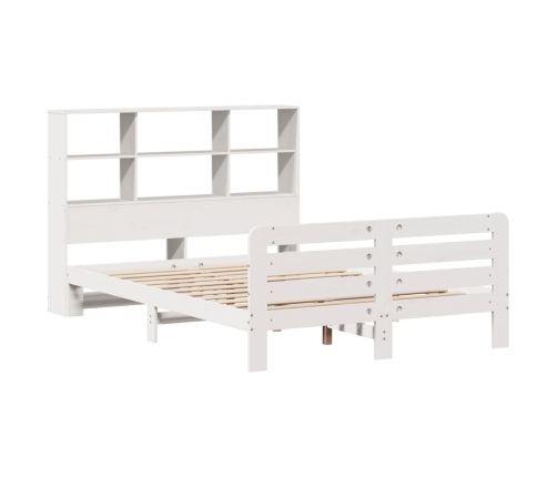 Estructura de cama sin colchón madera maciza blanca 120x190 cm