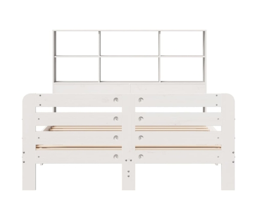 Estructura de cama sin colchón madera maciza blanca 120x190 cm