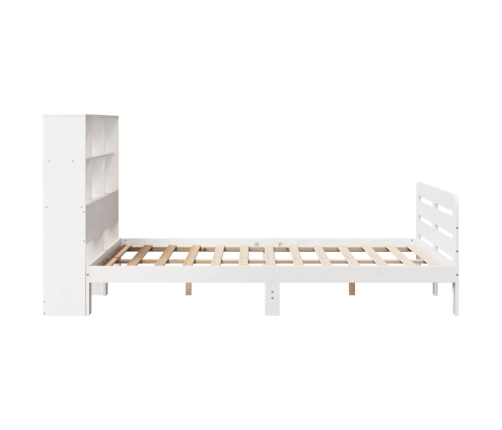 Estructura de cama sin colchón madera maciza blanca 120x190 cm