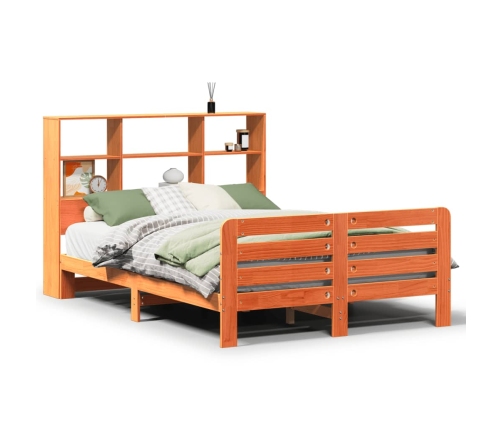 Estructura de cama sin colchón madera maciza marrón 120x190 cm