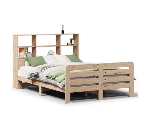 Estructura de cama sin colchón madera maciza de pino 135x190 cm