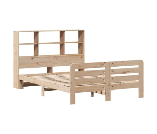 Estructura de cama sin colchón madera maciza de pino 135x190 cm