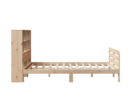 Estructura de cama sin colchón madera maciza de pino 135x190 cm