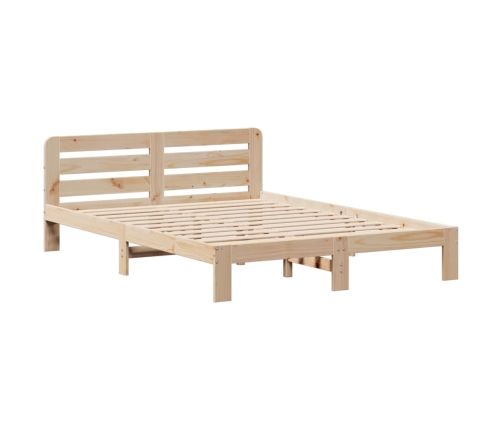 Estructura de cama sin colchón madera maciza de pino 135x190 cm