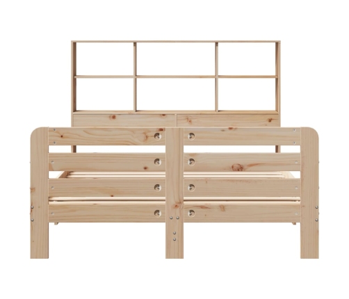 Estructura de cama sin colchón madera maciza de pino 140x190 cm