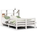 Estructura de cama sin colchón madera de pino blanca 140x190 cm