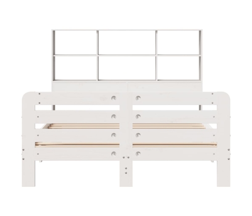 Estructura de cama sin colchón madera de pino blanca 140x190 cm