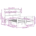 Estructura de cama sin colchón madera de pino blanca 140x190 cm