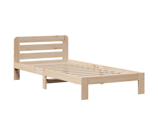 Cama con estantería sin colchón madera maciza de pino 100x200cm