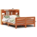 Cama con estantería sin colchón madera maciza marrón 140x200 cm