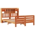 Cama con estantería sin colchón madera maciza marrón 140x200 cm