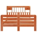 Cama con estantería sin colchón madera maciza marrón 140x200 cm